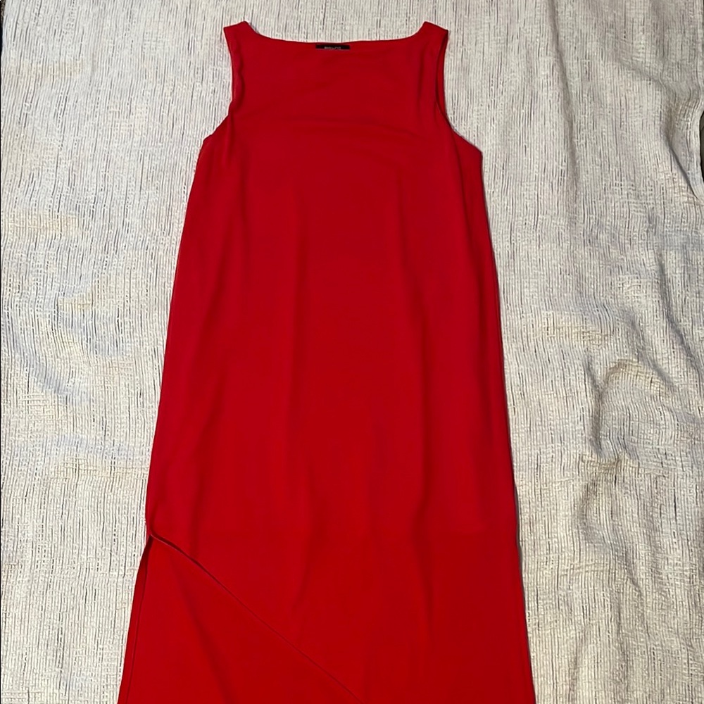Vibrant Red Asymmetrical Sheath Dress with Square Neck for Cocktail